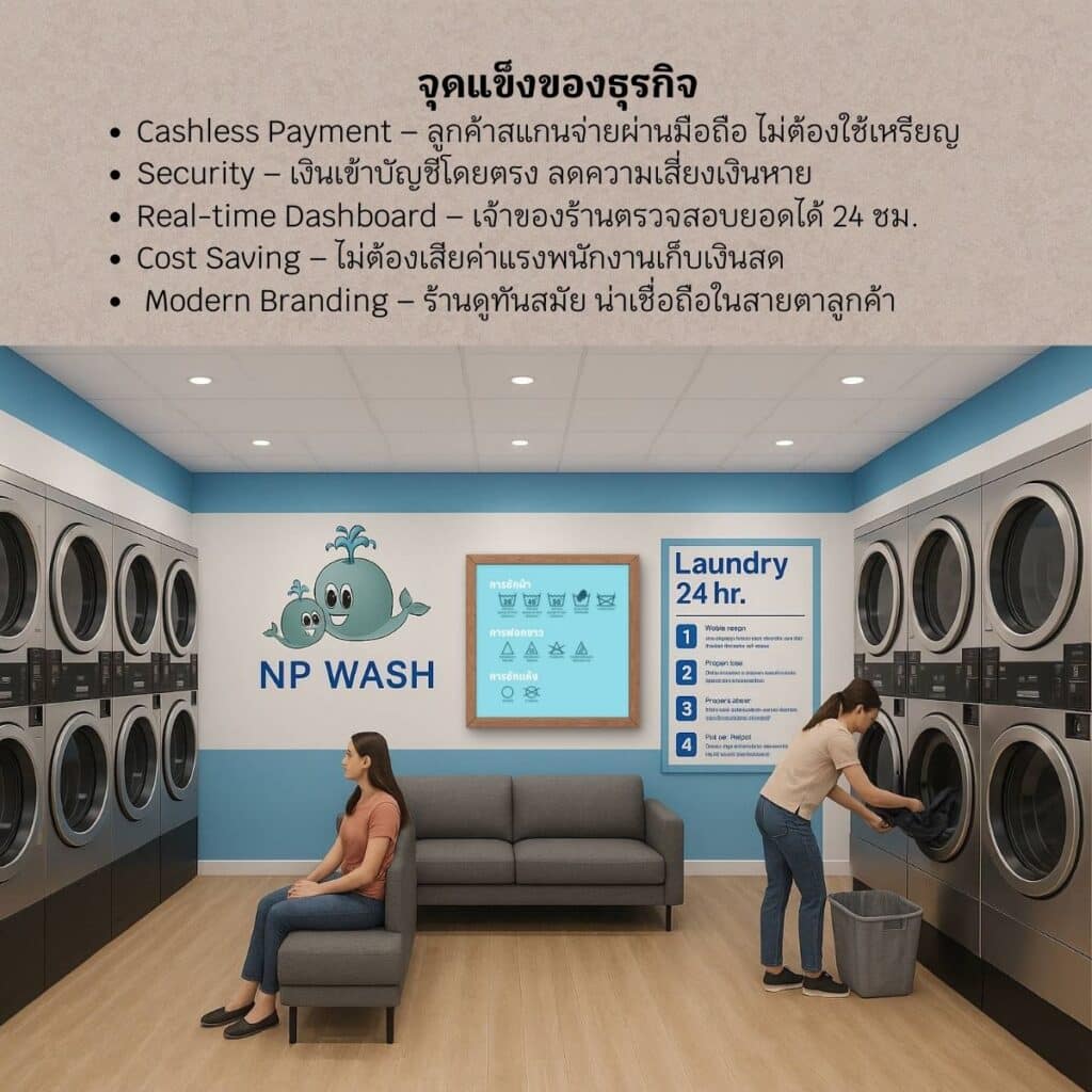 NP Wash Laundry 24 hr. สแกนจ่ายด้วย QRcode